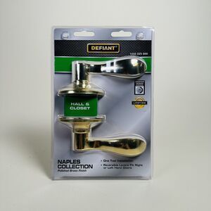 Defiant Naples Collection Hall & Closet Polished Brass Finish Door Handle